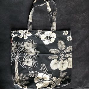 J. Crew Floral Print Cotton Canvas Reuseable Tote
